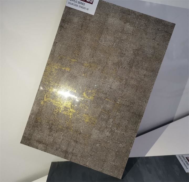 high gloss marble color acrylic faced MDF board, acrylic coated MDF for Kitchen