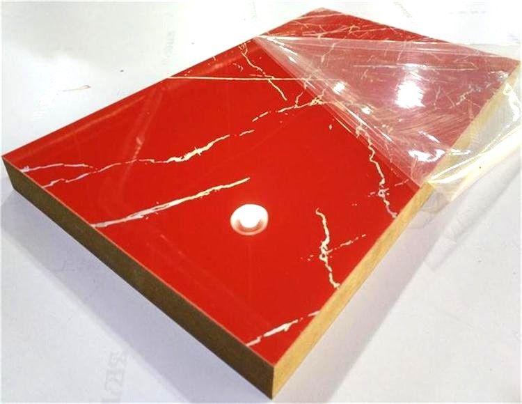 Pattern color acrylic sheet faced mdf for furniture or commercial decoration